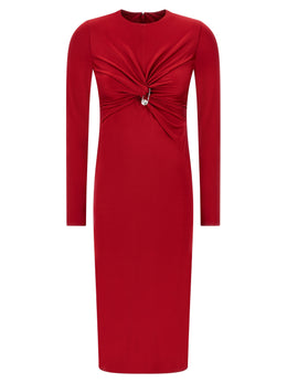 Versace Rotes Viskose-Midikleid