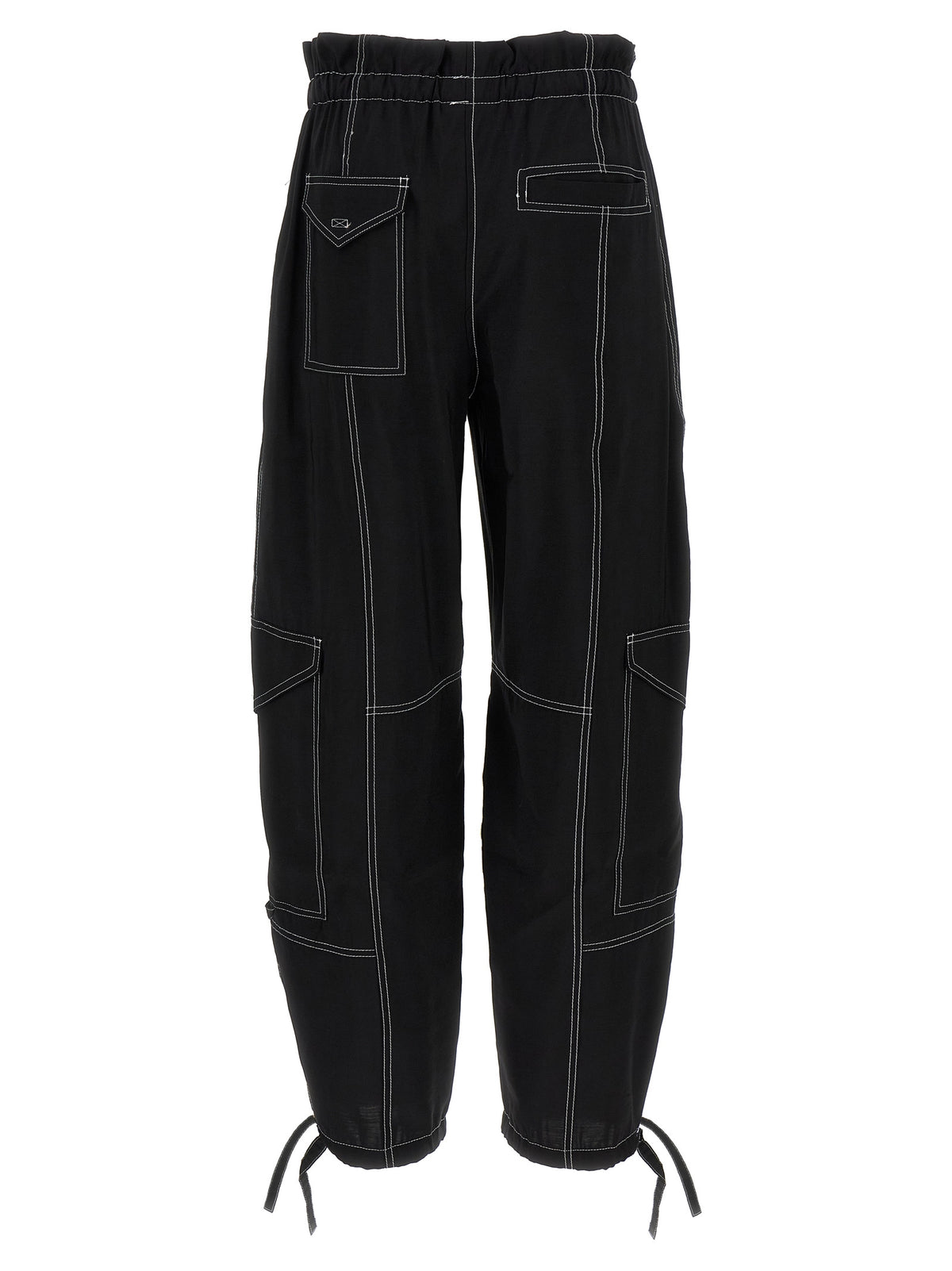 Ganni Schwarze Freizeithose aus Viskose