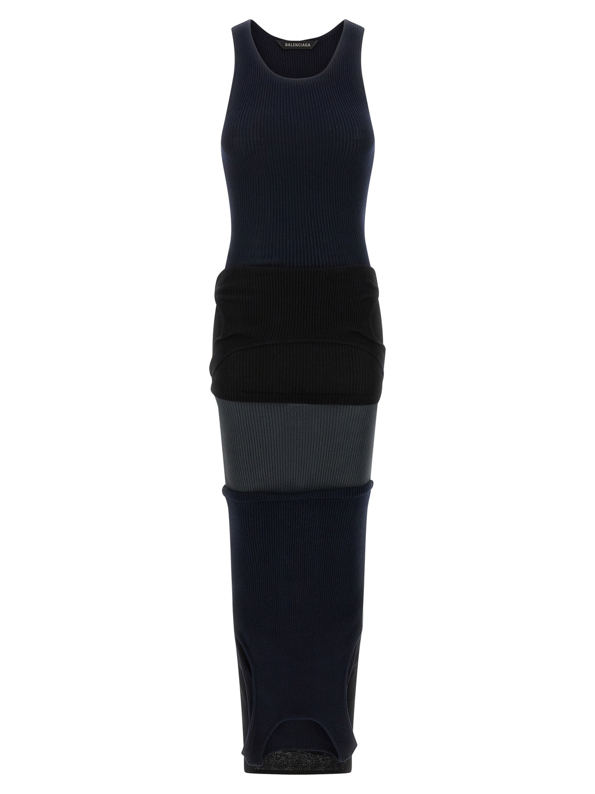 Balenciaga Schwarzes Baumwoll-Maxikleid