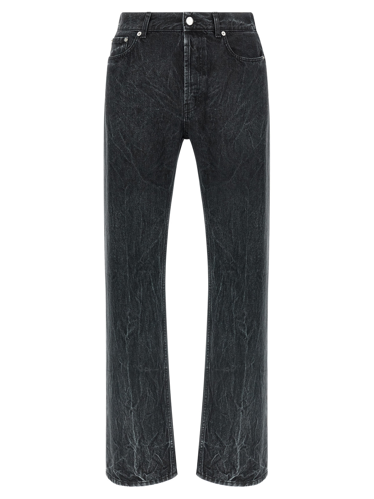 SÉFR Schwarze Baumwoll-Jeans mit geradem Bein
