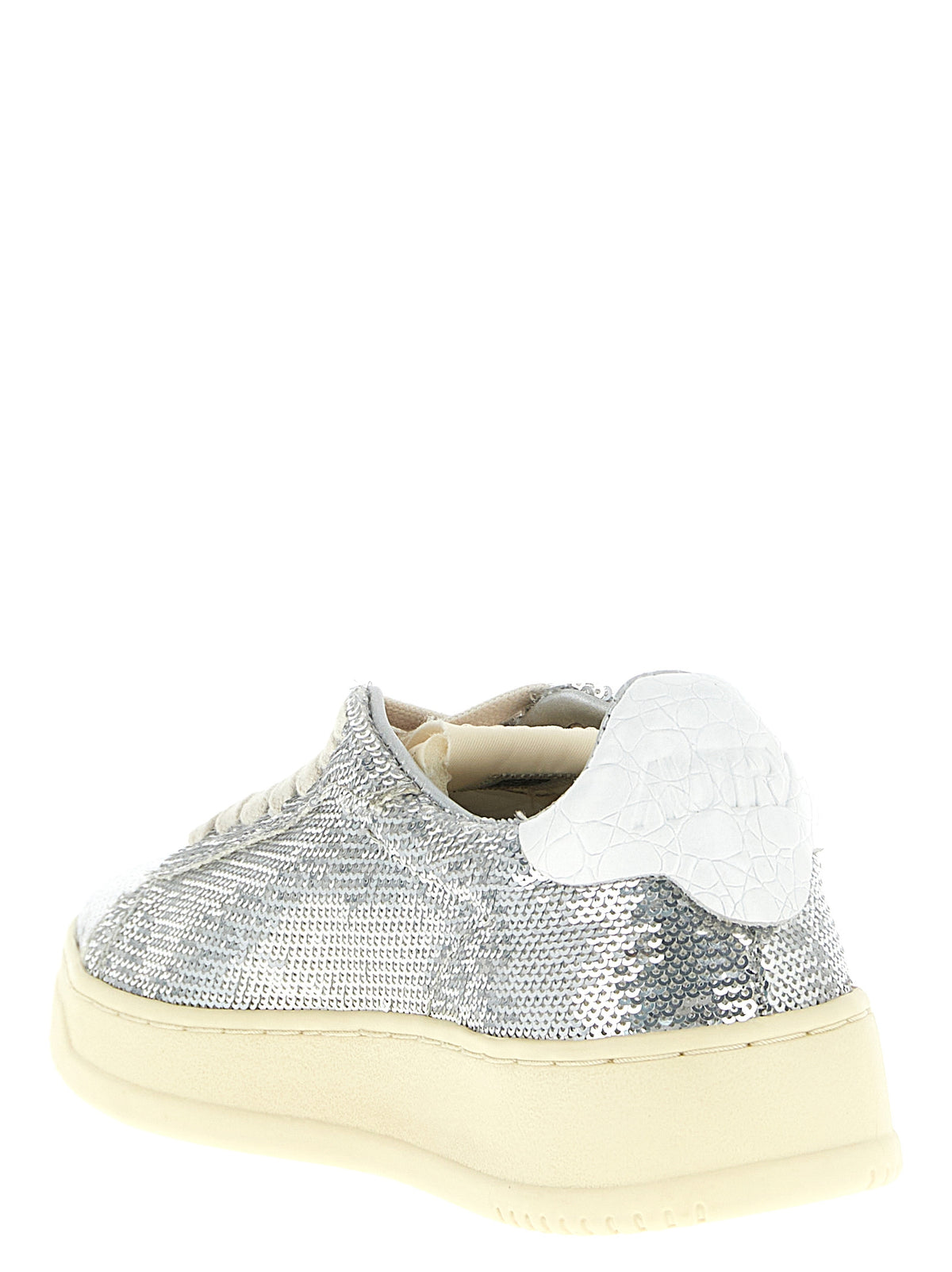 Autry Silberne Low-Top-Sneaker aus Polyester