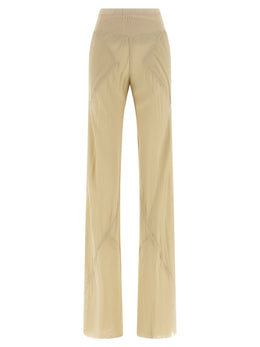 Rick Owens Beige Seidenhose mit ausgestelltem Bein