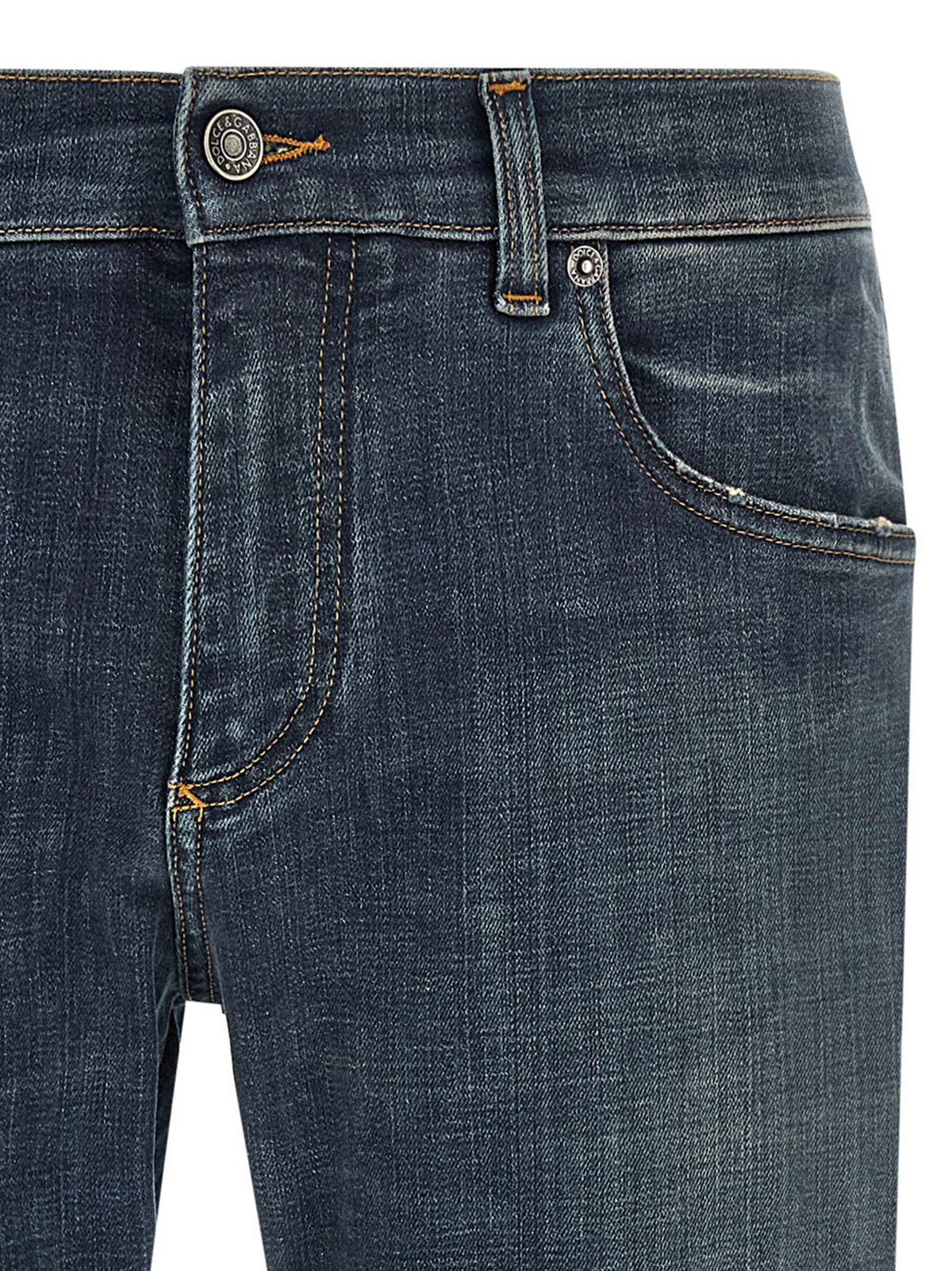 Dolce & Gabbana Blaue Jeans aus Baumwolle im geraden Schnitt