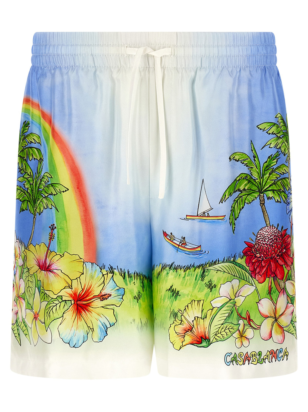 Casablanca Mehrfarbige Cargo-Shorts aus Seide