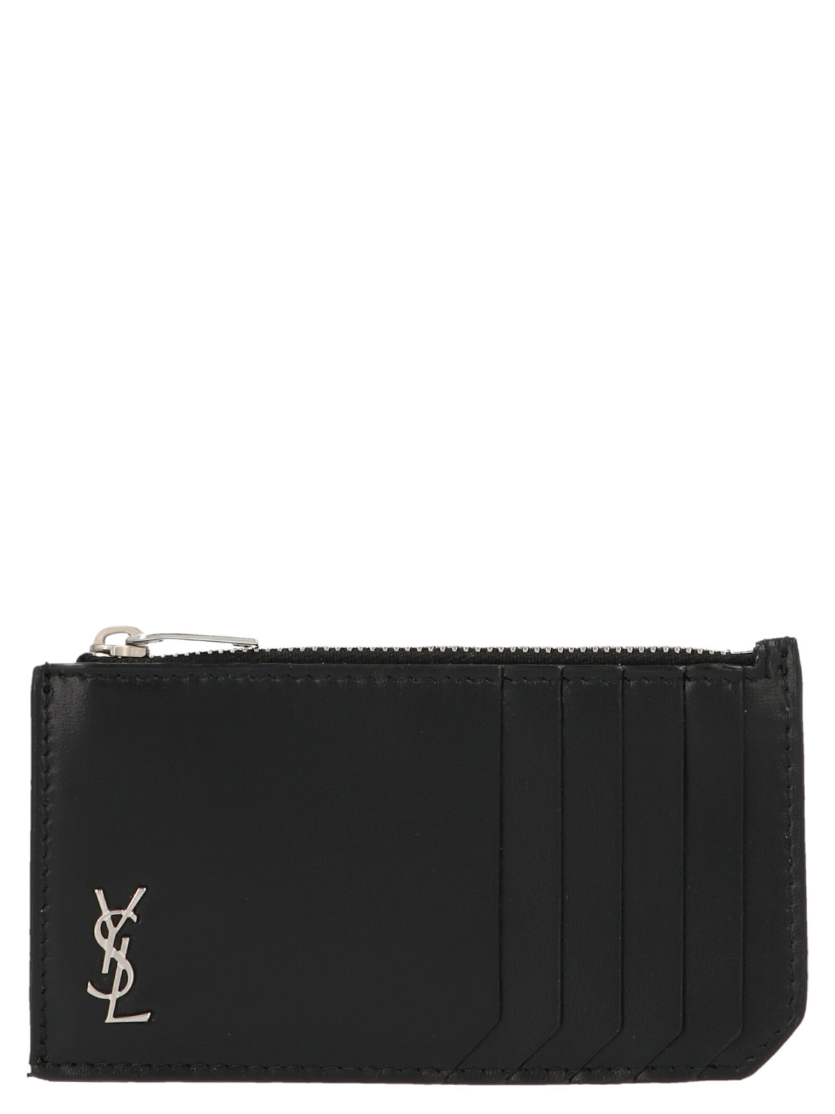 Saint Laurent Schwarzer Kalbsleder-Kartenetui