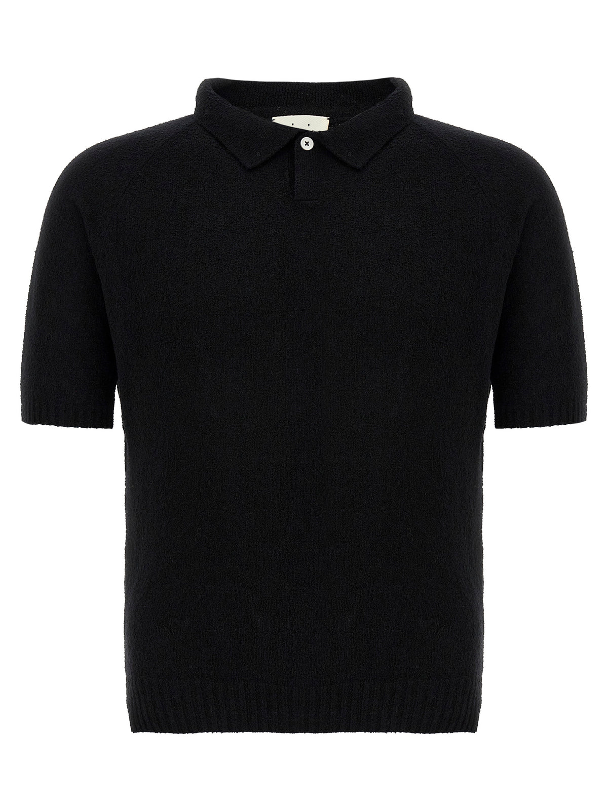 MA'RY'YA Schwarzes Baumwoll-Poloshirt