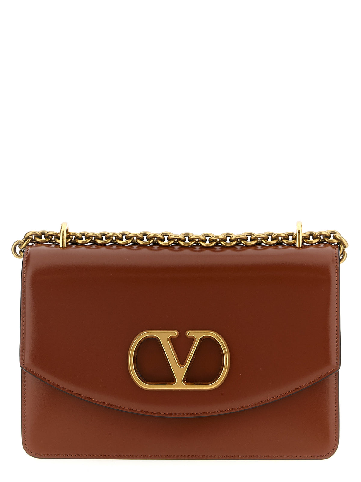 Valentino Garavani Braunes Kalbsleder Damen Crossbody Tasche