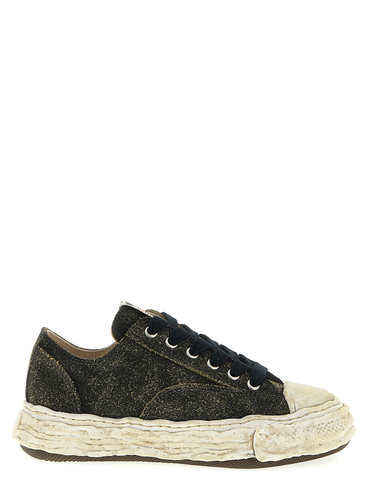 Maison Mihara Yasuhiro Schwarze Low-Top-Sneaker aus Rindsleder