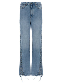 ROTATE BIRGER CHRISTENSEN Blaue Jeans aus Baumwolle im geraden Schnitt