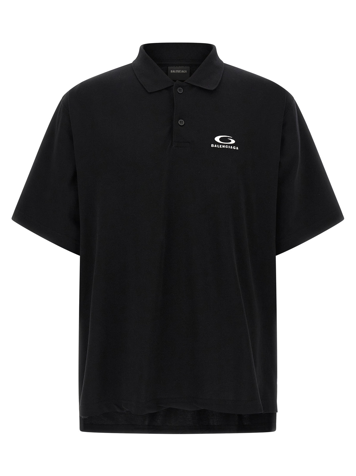 Balenciaga Schwarzes Baumwoll-Poloshirt