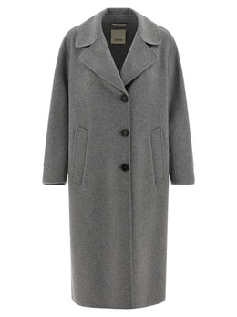 'S Max Mara Grauer Wollmantel aus reiner Schurwolle