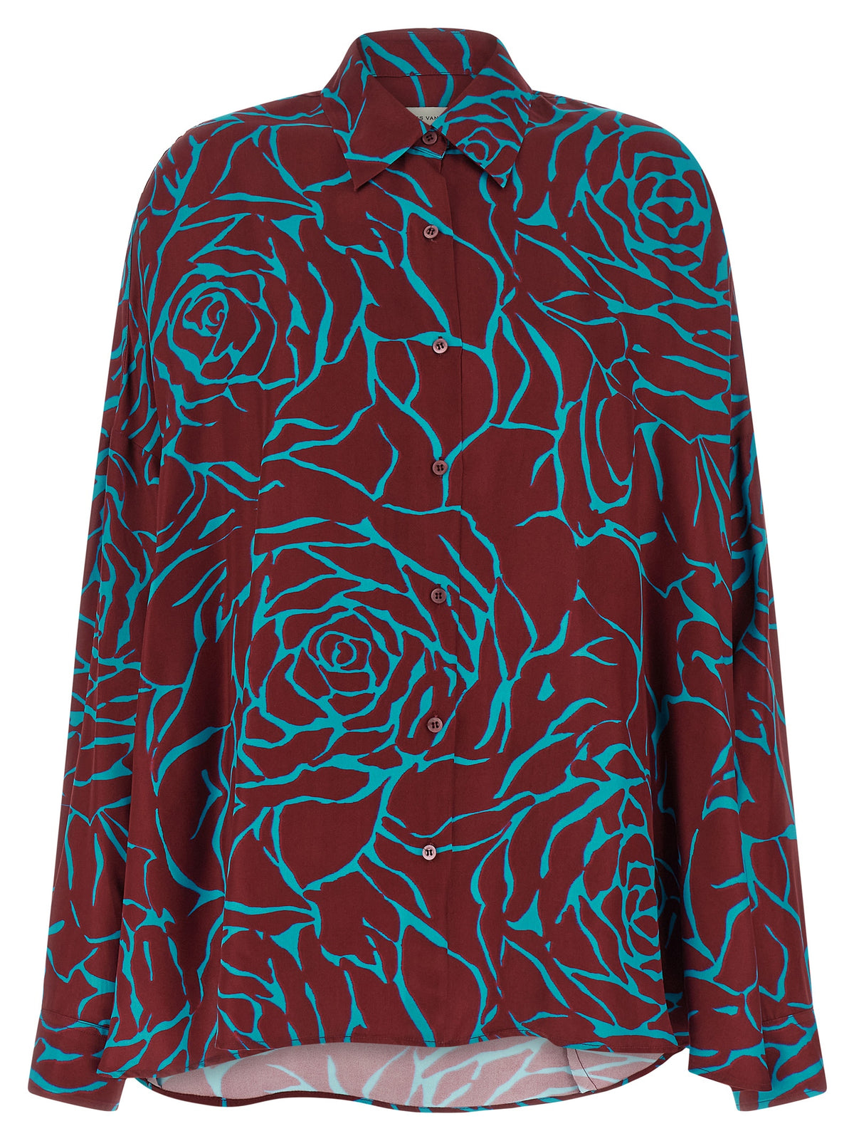 Dries Van Noten Bordeaux Viskose-Bluse