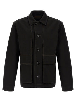 Lemaire Schwarze Baumwoll-Denimjacke