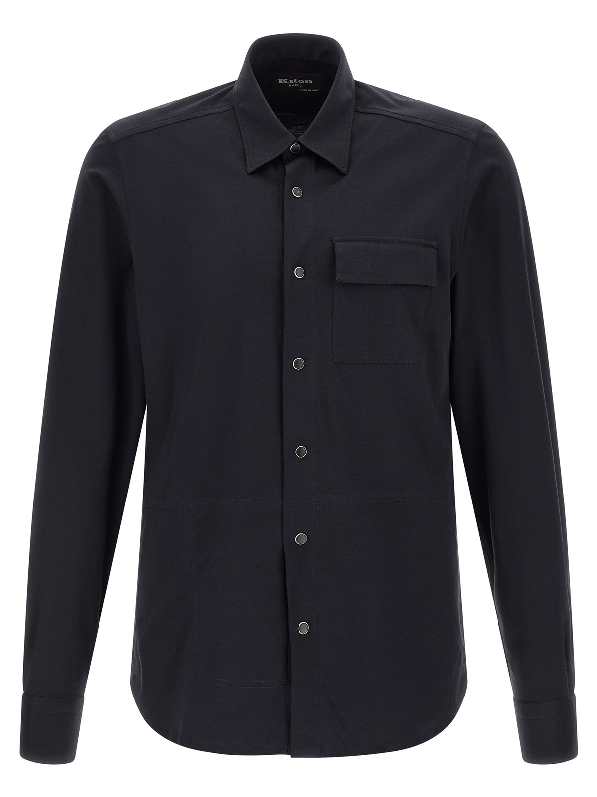 Kiton Blaue Baumwollbluse