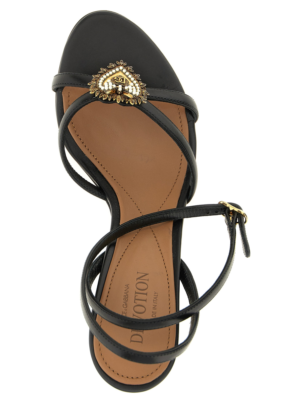 Dolce & Gabbana Schwarze Stiletto-Sandalen aus Kalbsleder