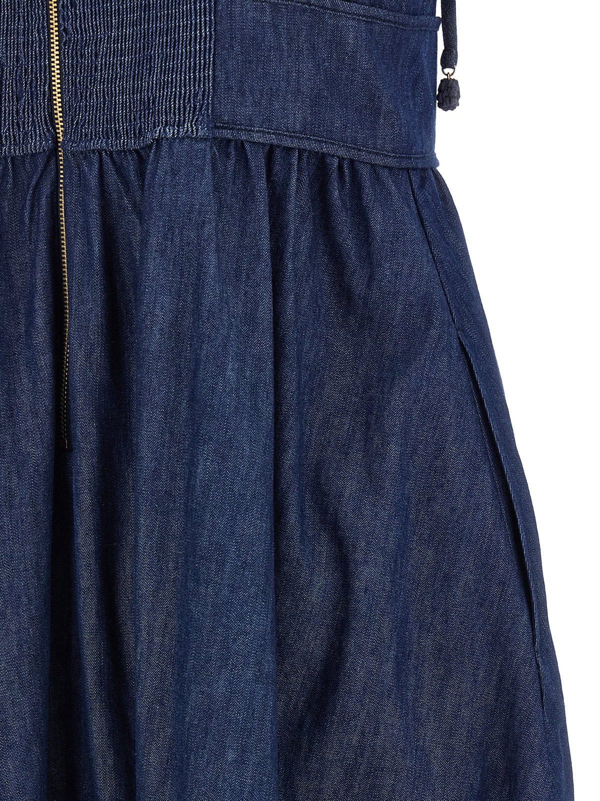 Zimmermann Blaues Baumwoll-Midikleid