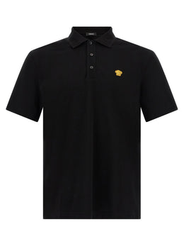 Versace Schwarzes Baumwoll-Poloshirt