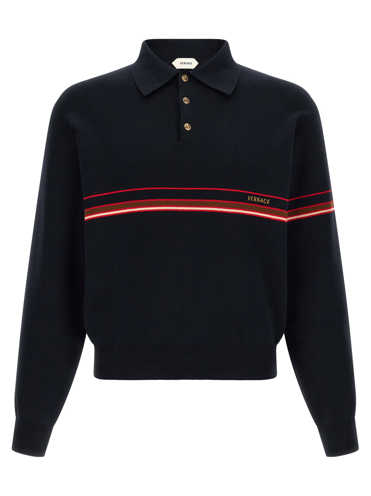 Versace Blaues Baumwoll-Polohemd
