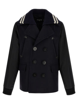 Dsquared² Blauer Wollmantel