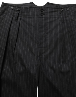 Dolce & Gabbana Schwarze Herren-Anzughose mit Nadelstreifen aus Wolle