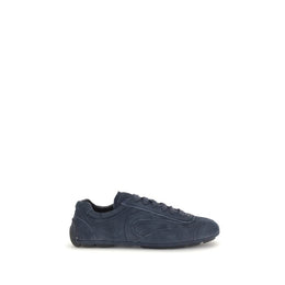 Prada Blaue Kalbsleder Bos Taurus Sportschuhe