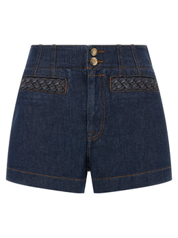 Zimmermann Blaue Baumwoll-Bermudashorts