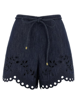 Zimmermann Blaue Baumwoll-Bermudashorts