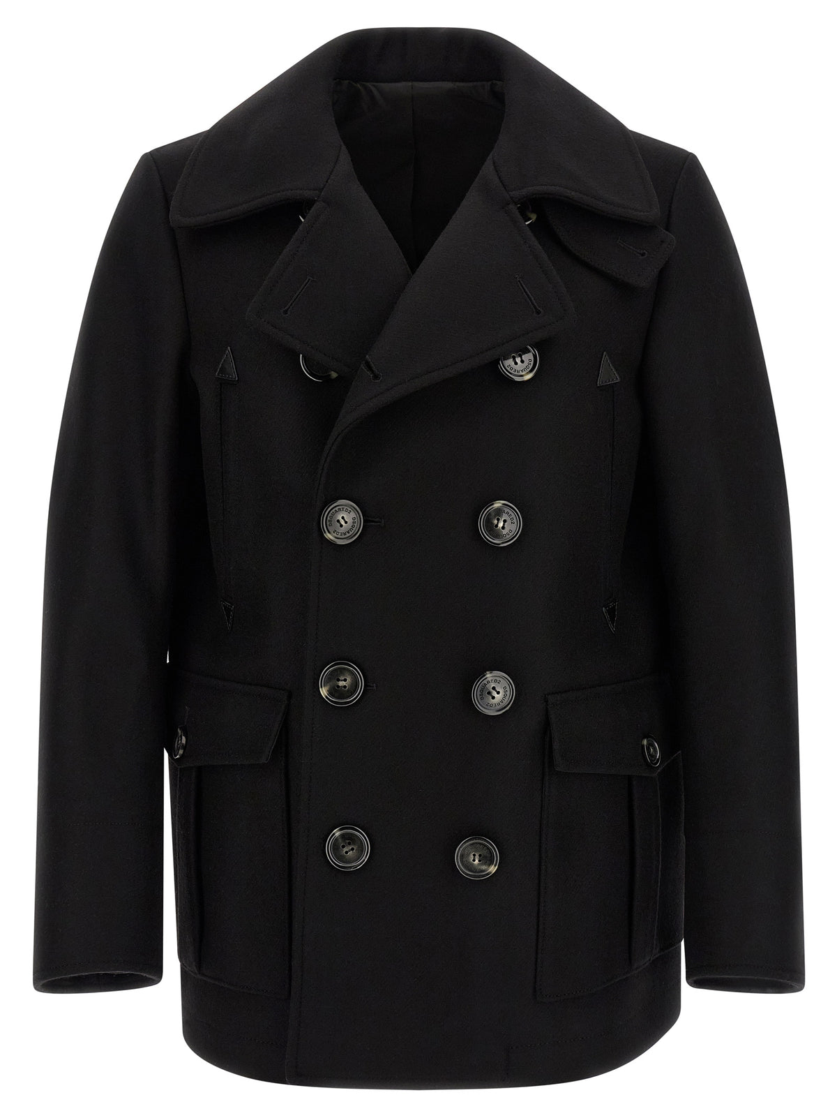 Dsquared² Schwarzer Wollmantel