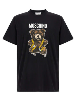 Moschino Schwarzes Baumwoll-T-Shirt