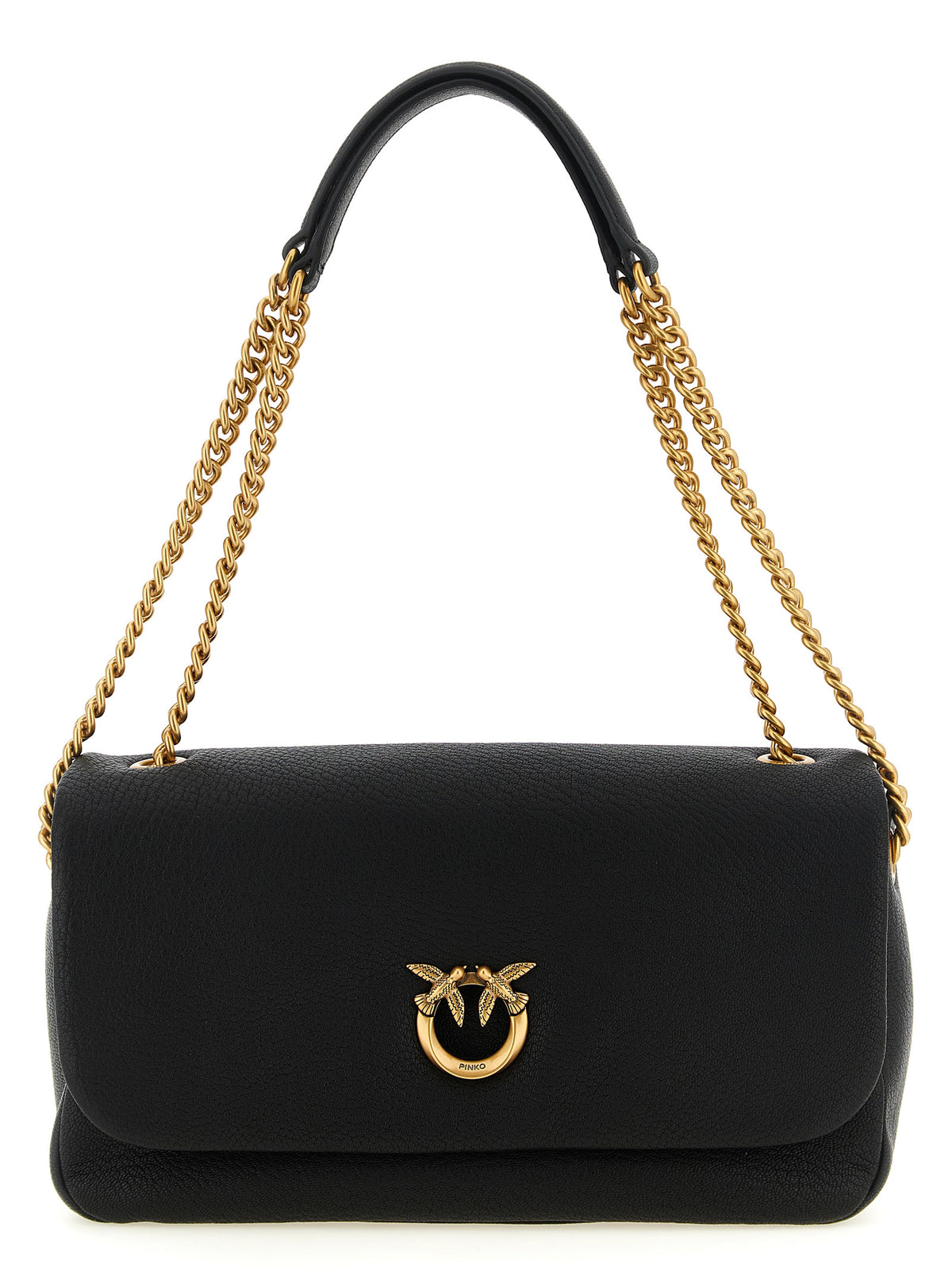 PINKO Schwarze Lammleder-Schultertasche