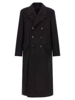Tom Ford Schwarzer Wollmantel aus reiner Schurwolle