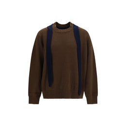 Sacai Brauner Wollpullover Oves Aries
