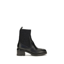 Santoni Schwarze Ankle Boots aus Kalbsleder Bos Taurus
