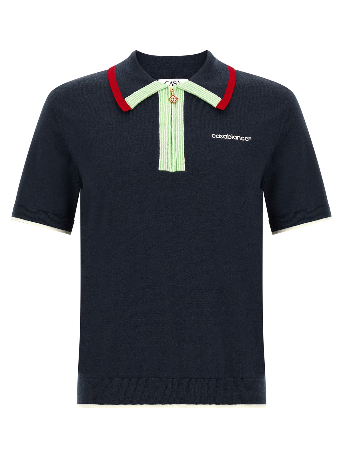 Casablanca Blaues Woll-Poloshirt