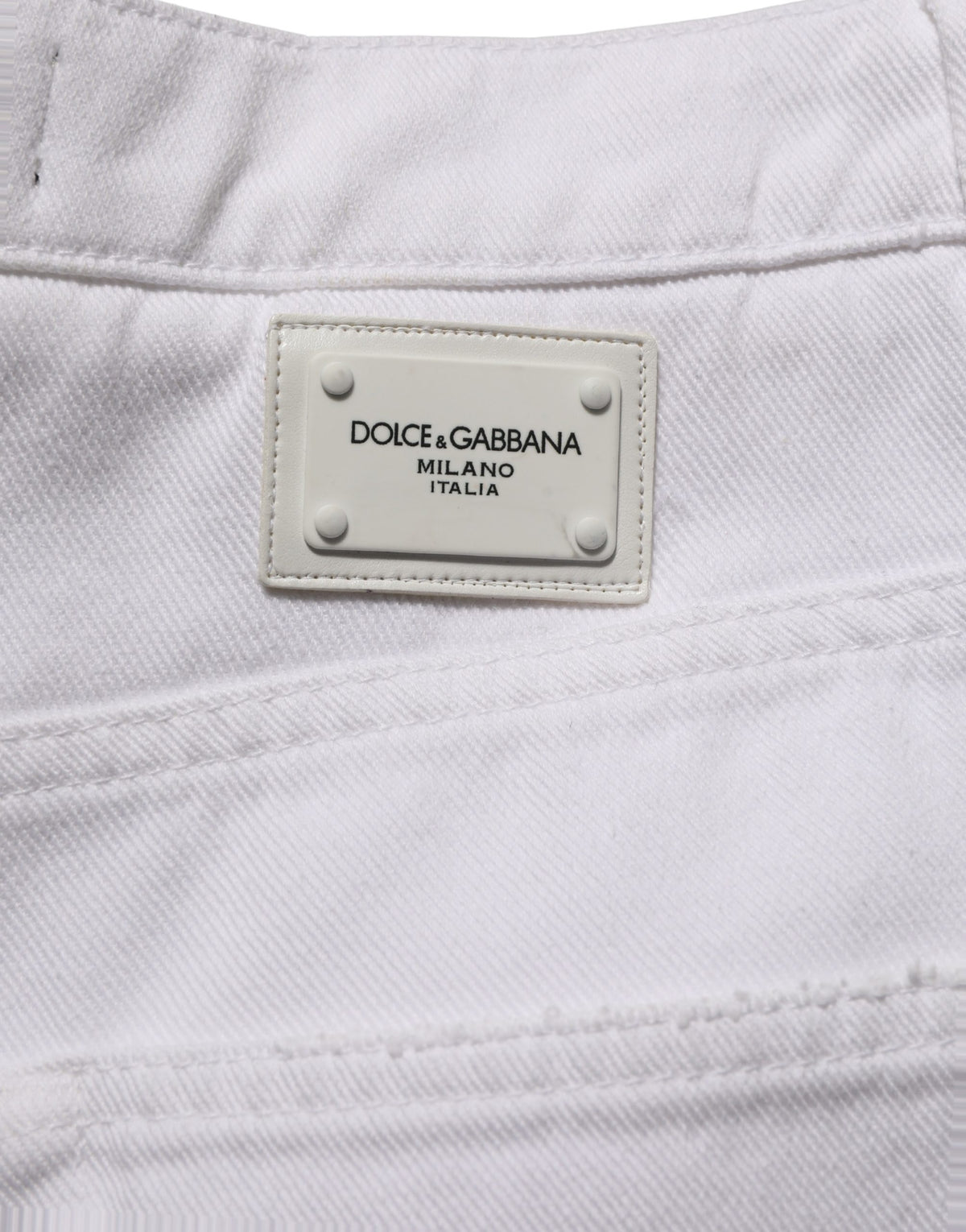 Dolce & Gabbana Weiße Stretch-Jeans mit weitem Bein aus Baumwolle