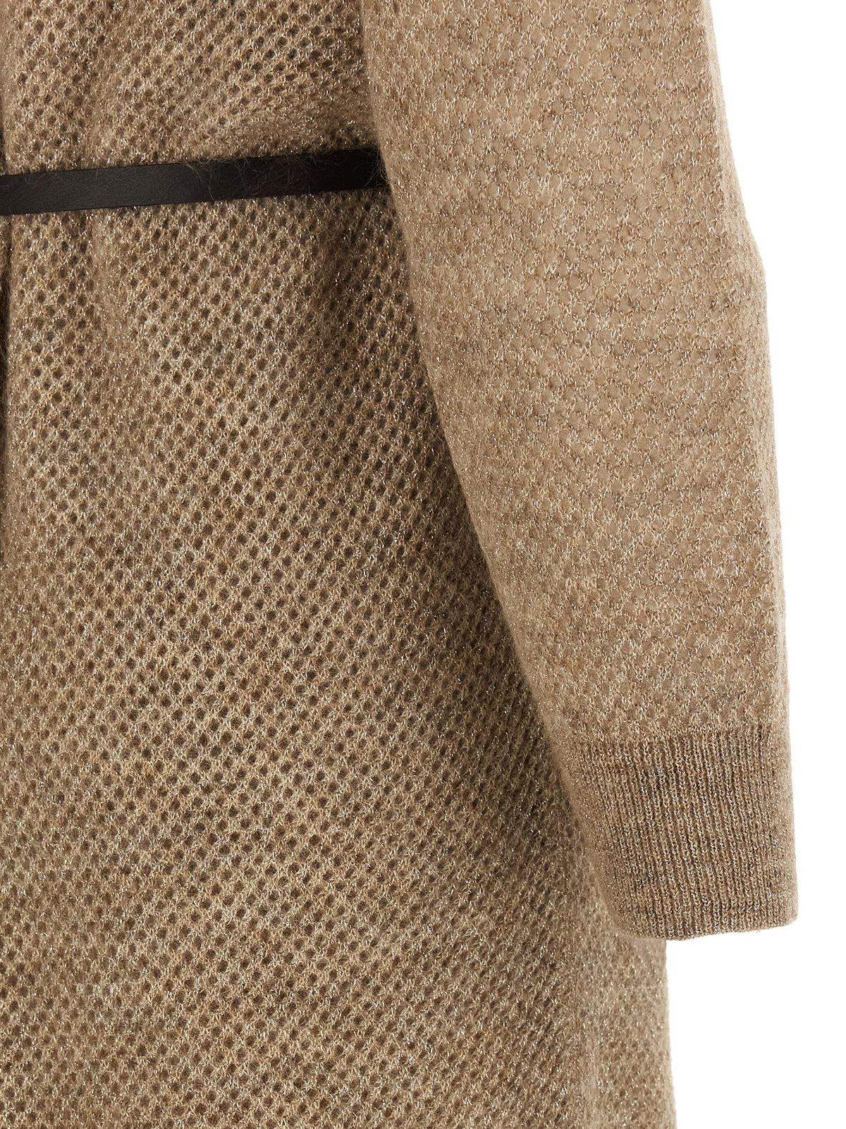 Brunello Cucinelli Beige Wollkleid Midi