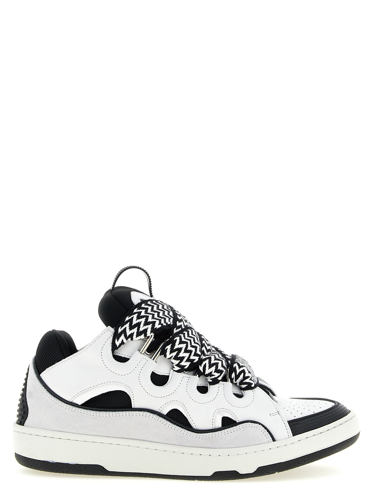 Lanvin Zweifarbige Kalbsleder-Sneaker mit Chunky-Sohle