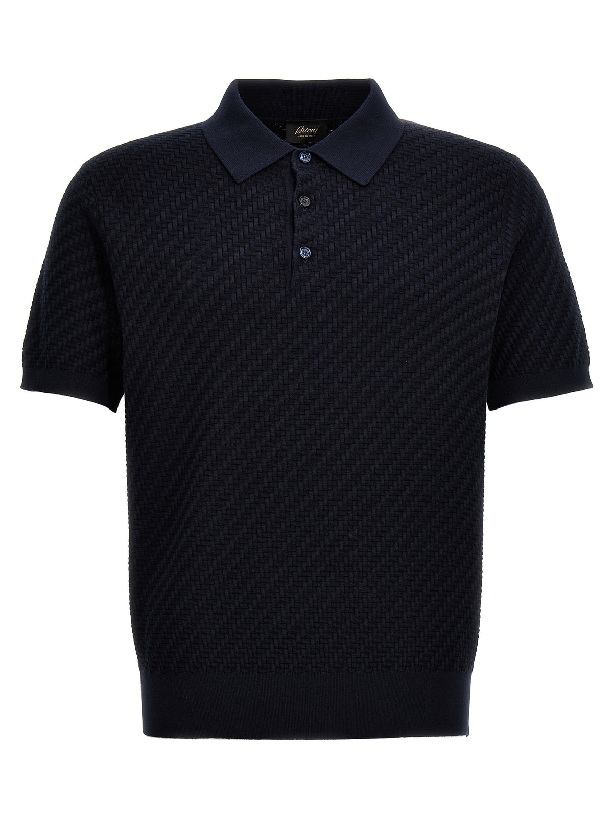 Brioni Blaues Baumwoll-Polohemd