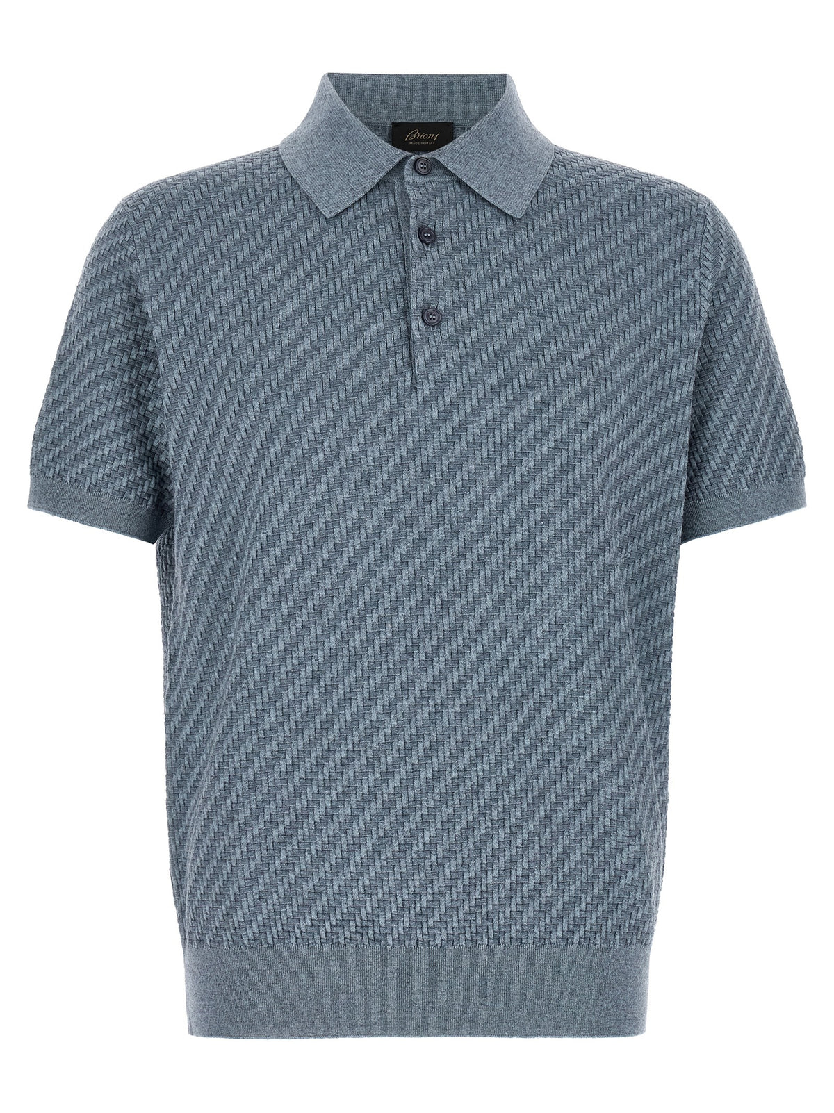 Brioni Blaues Baumwoll-Polohemd