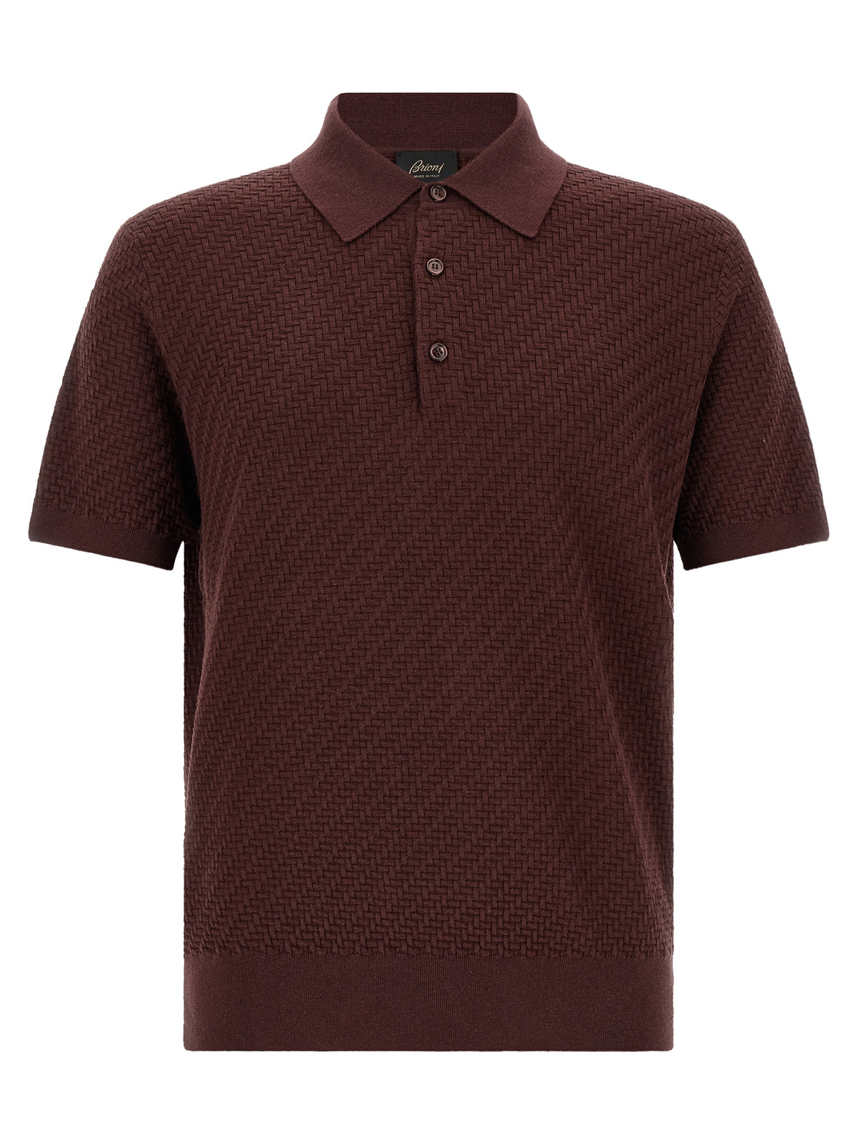 Brioni Lila Baumwoll-Poloshirt