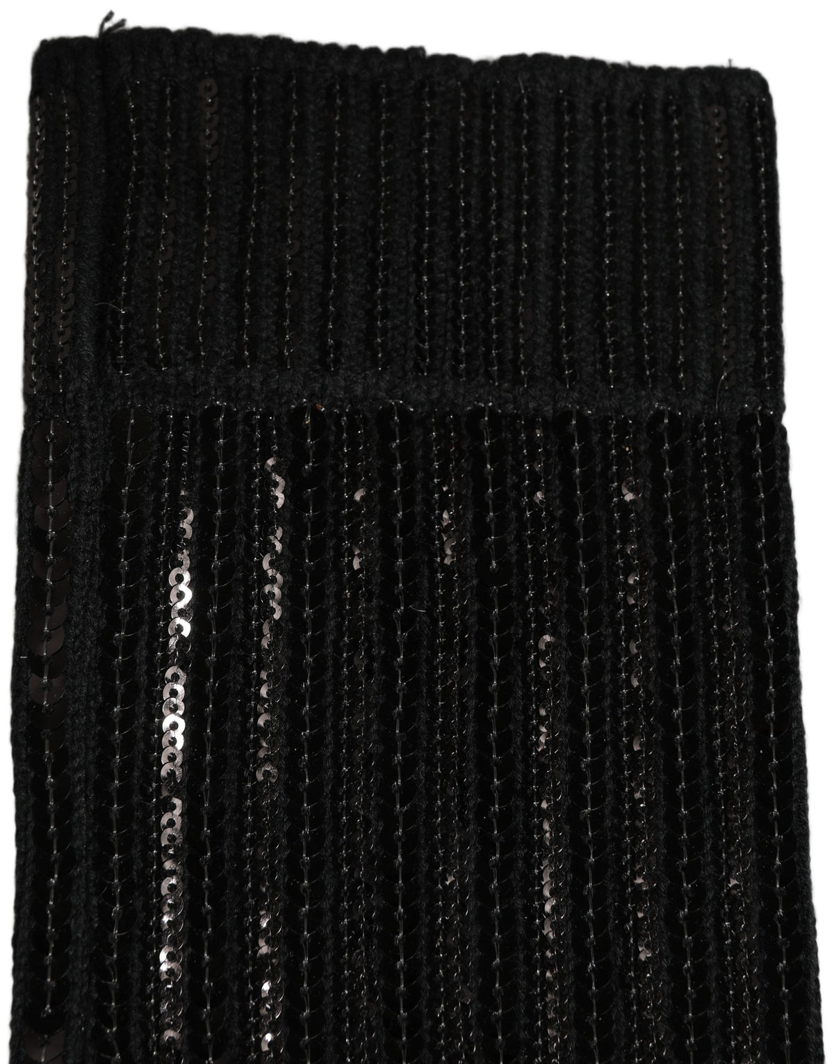 Dolce & Gabbana Schwarze Socken aus Baumwollstrick mit Pailletten, mittellang, als Accessoire