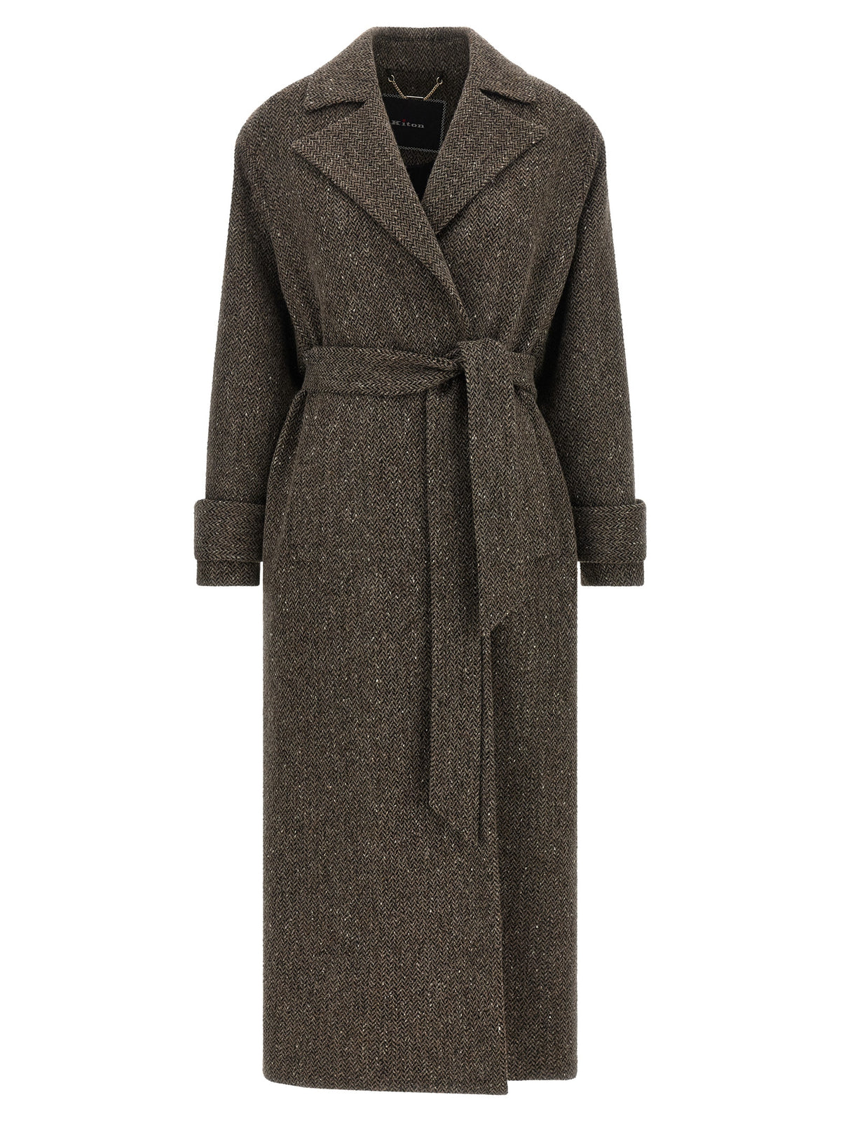 Kiton Mantel aus reiner Schurwolle in Braun