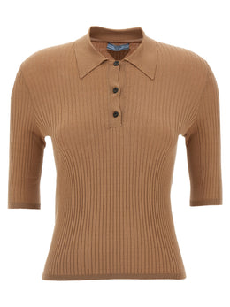 Prada Beige Cotton Polo Shirt