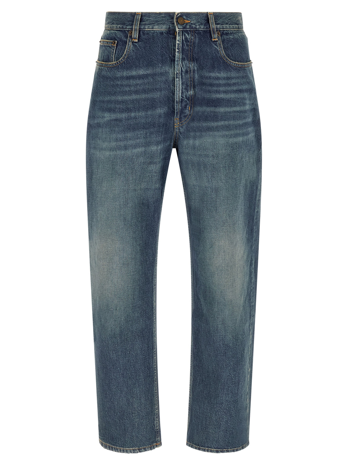 Saint Laurent Blaue Jeans aus Baumwolle im geraden Schnitt