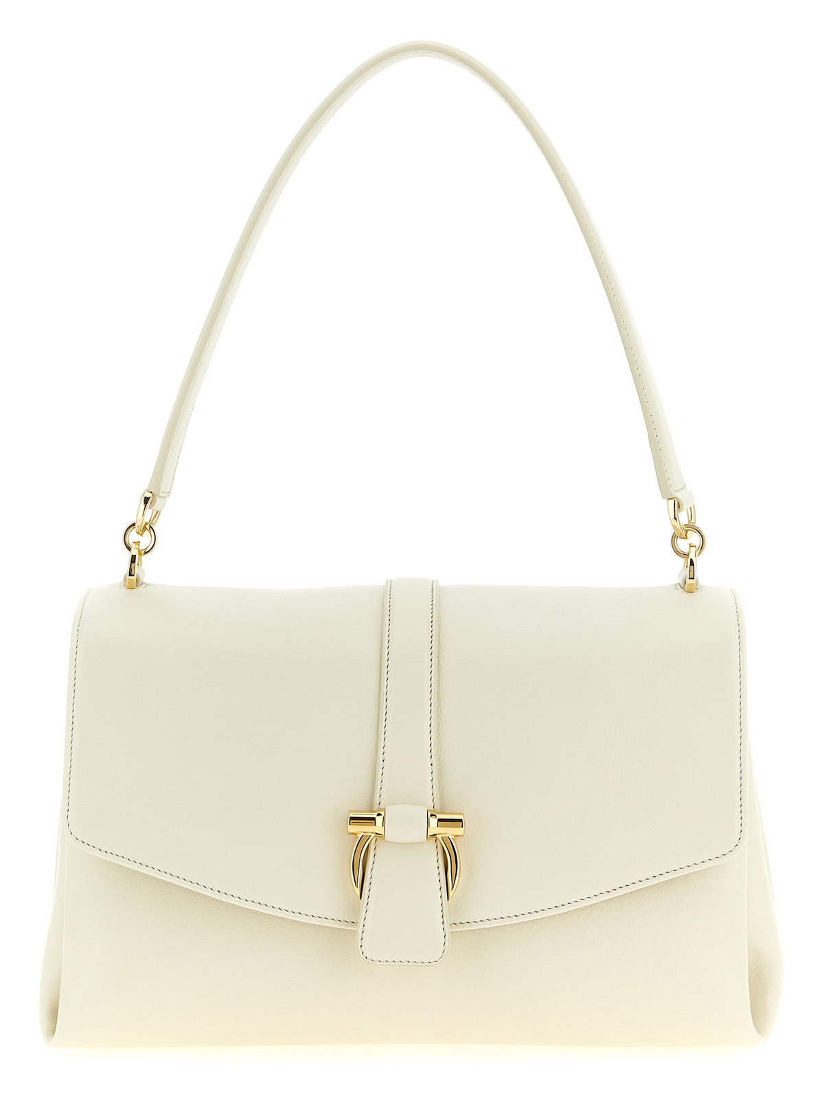 Ferragamo Weiße Kalbsleder-Schultertasche