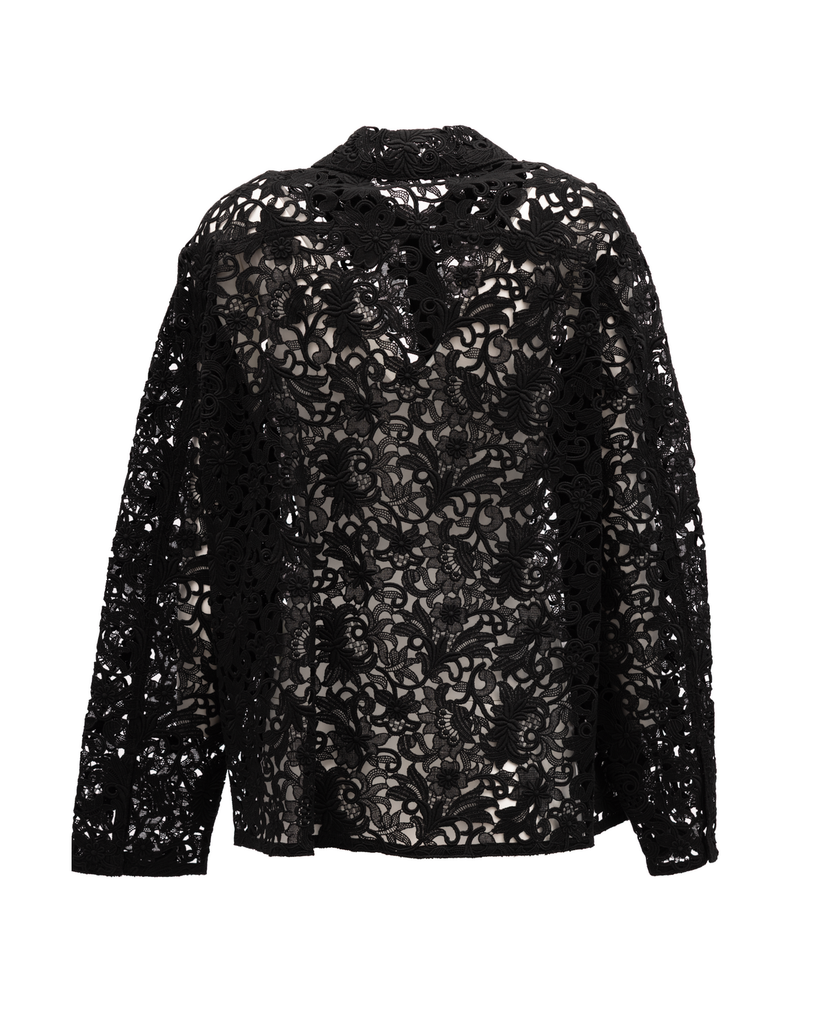 Valentino Garavani Schwarze Blumen-Spitzenbluse