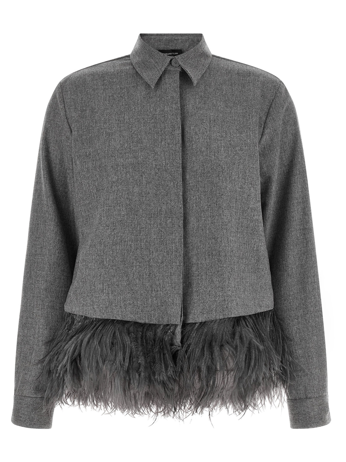 Fabiana Filippi Graue Bluse aus reiner Schurwolle