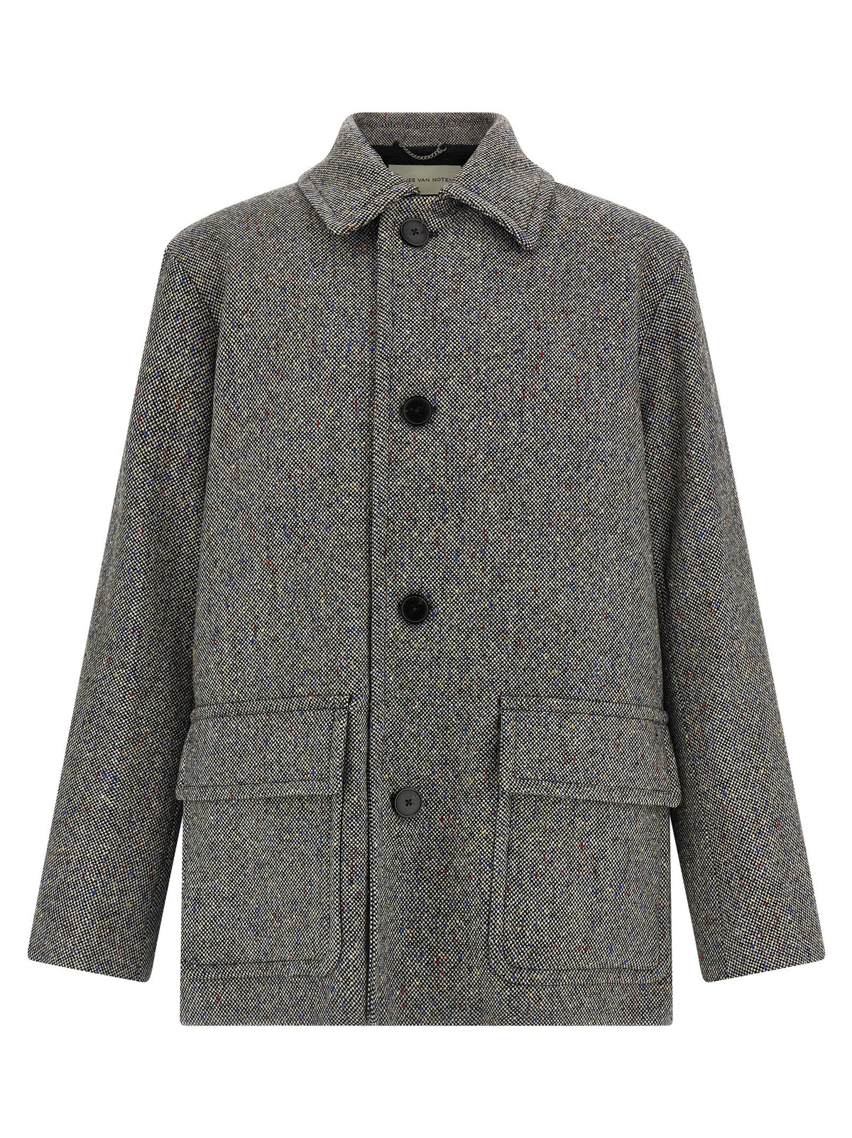 Dries Van Noten Grauer Wollmantel