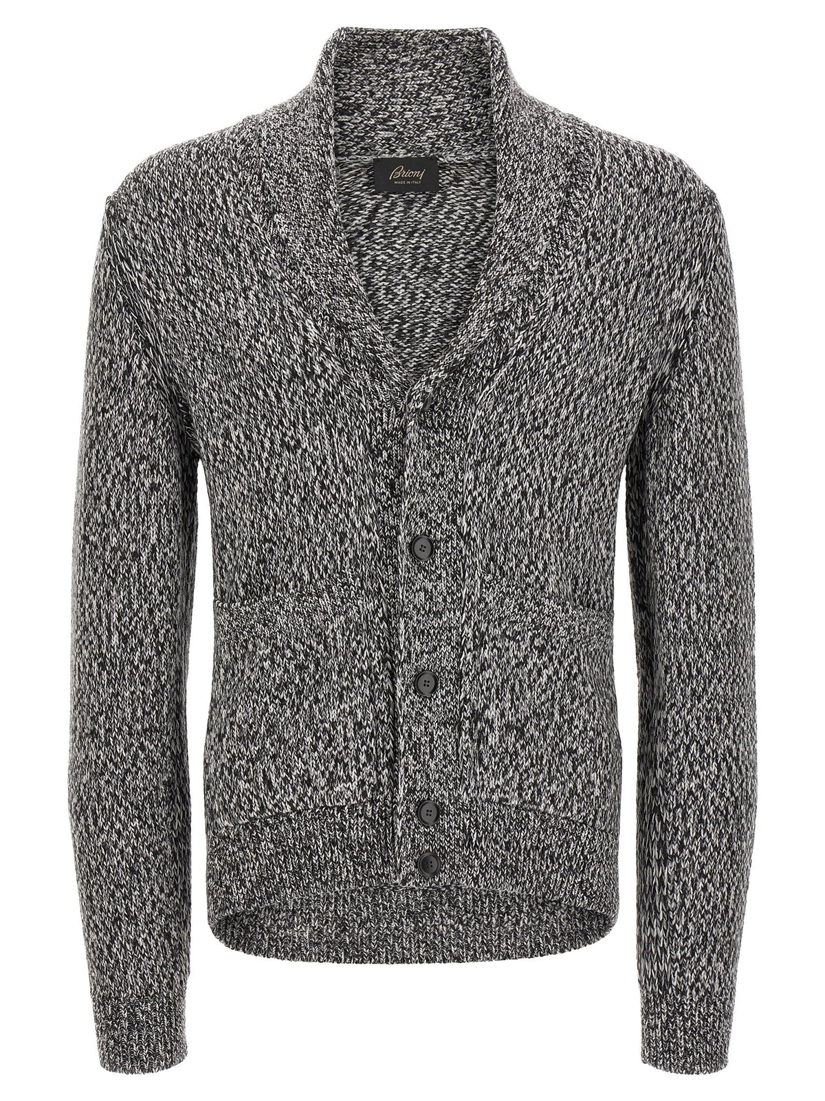Brioni Zweifarbige Wollstrickjacke