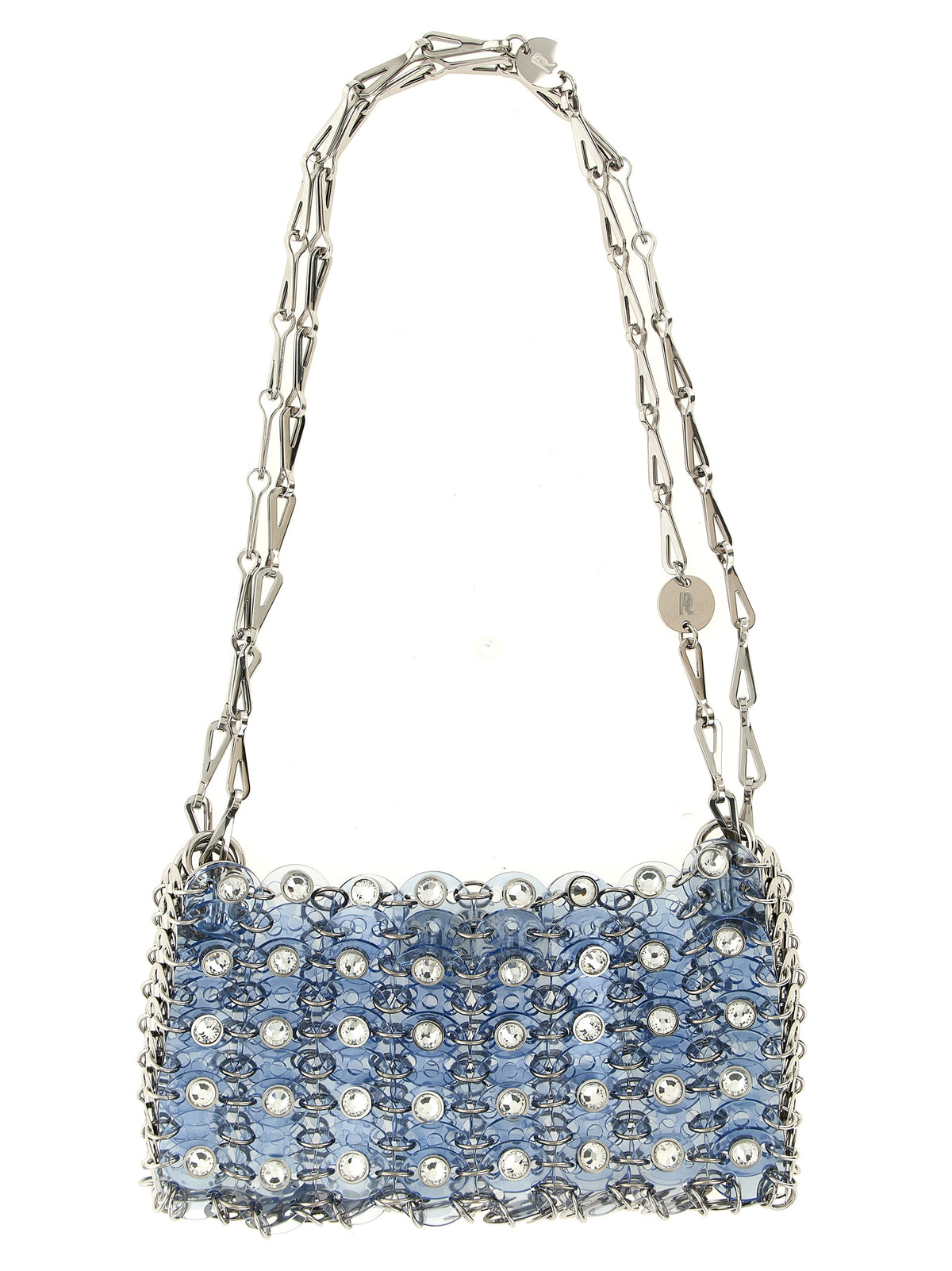 Paco Rabanne Schultertasche aus blauem Harz